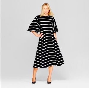 Who What Wear - Black & White Striped Dress w/ Butterfly Sleeves